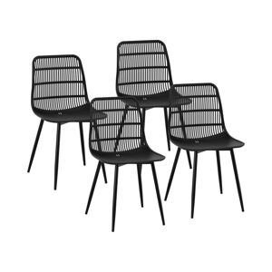 B-zboží Židle 4dílná sada až 150 kg sedák 46,5 x 45,5 cm černá - Zboží z druhé ruky Fromm & Starck